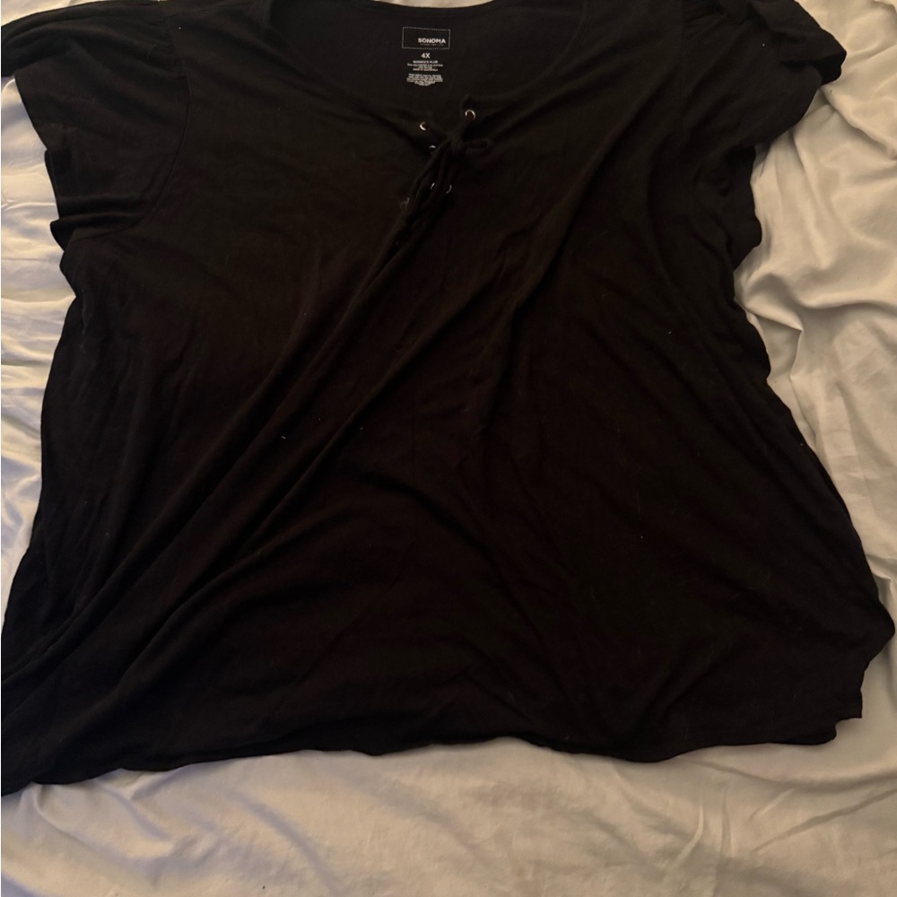 Sonoma Black Tie Front T-Shirt